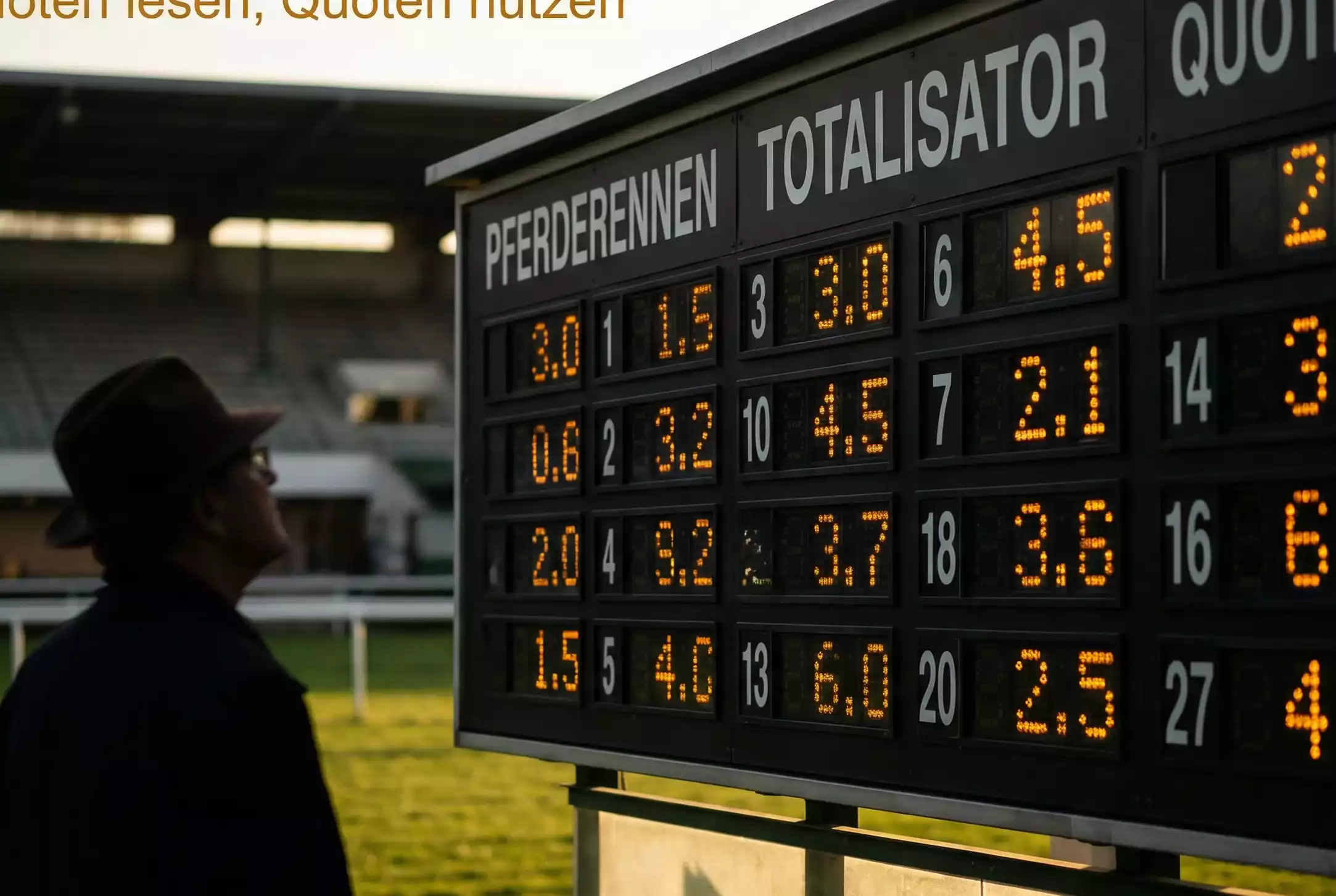 Pferdewetten Quoten verstehen – Quotentafel auf der Rennbahn